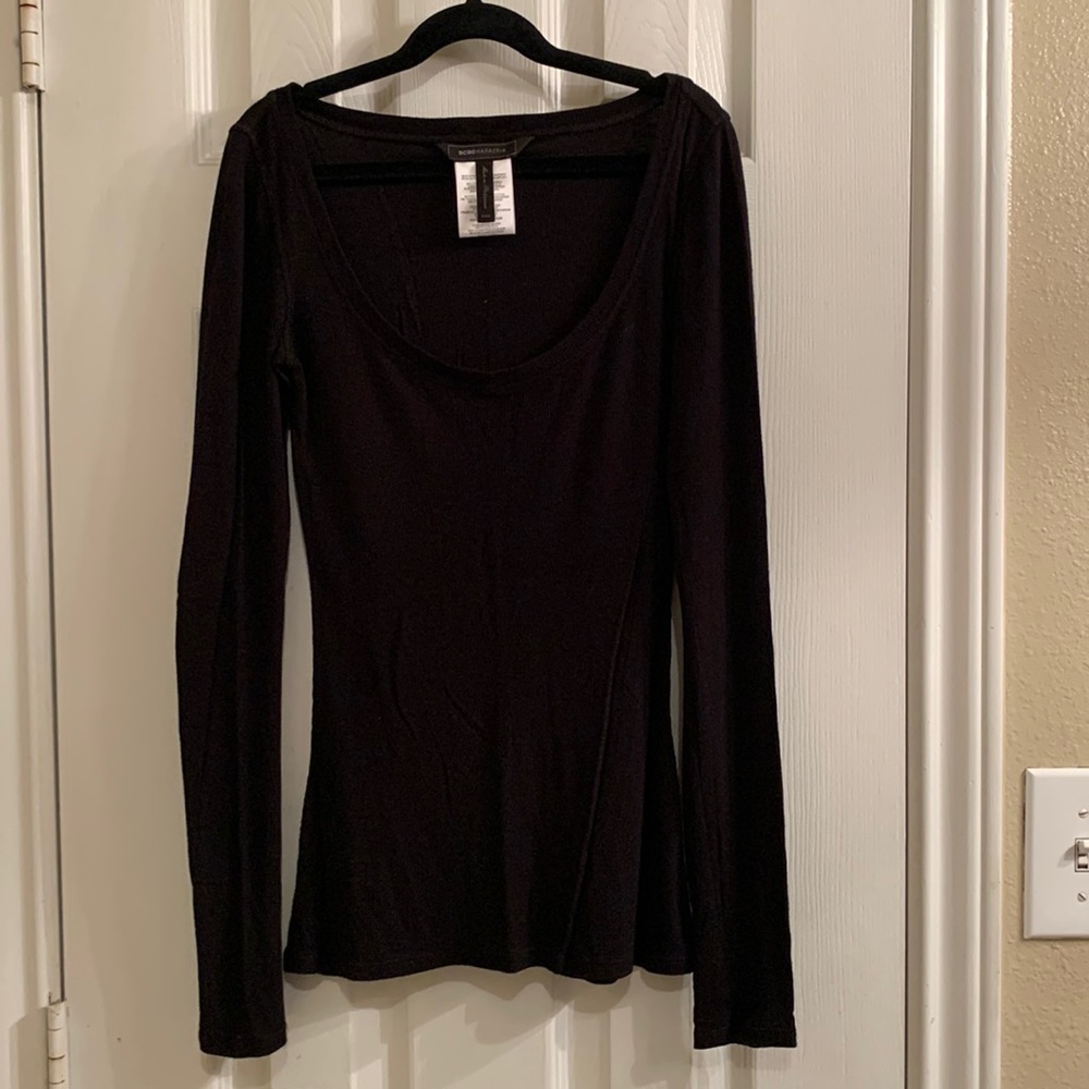 BCBG Max Ariza Long Sleeve Ribbed Shirt
